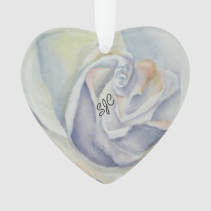 WHITE ROSE VALENTINE ORNANATION ORNAMENT