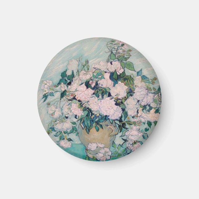 White Roses-1890-Vincent van Gogh Magnet (Vorne)