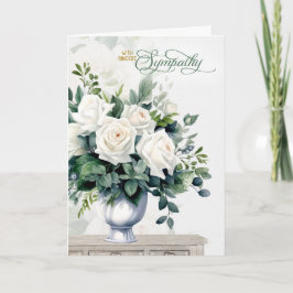 White Roses and Butterflies Sympathy Karte