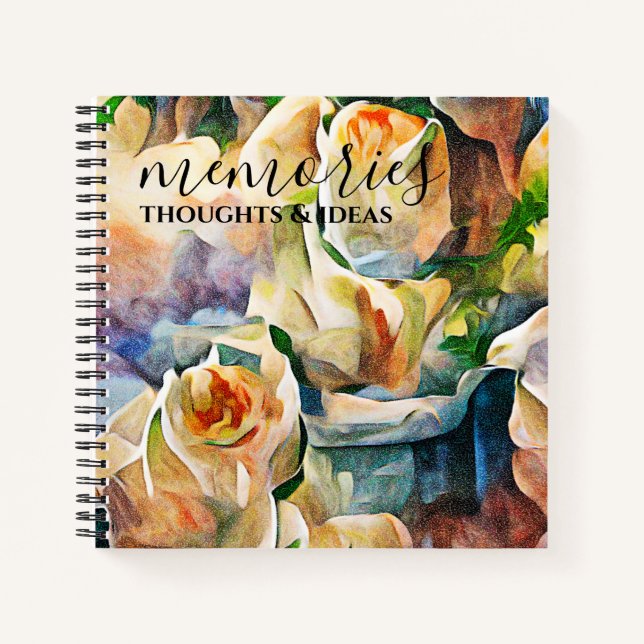 White Roses Aquarela Notizbuch (Vorderseite)