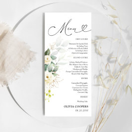 White Roses Baby Duschmenü Menükarte