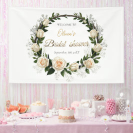 White Roses & Baby’s Breath  Banner