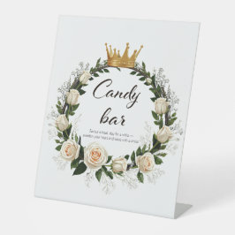 White Roses & Baby’s Breath Candy Bar Sockelschild