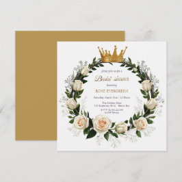 White Roses & Baby's Atem Brautparty Einladung