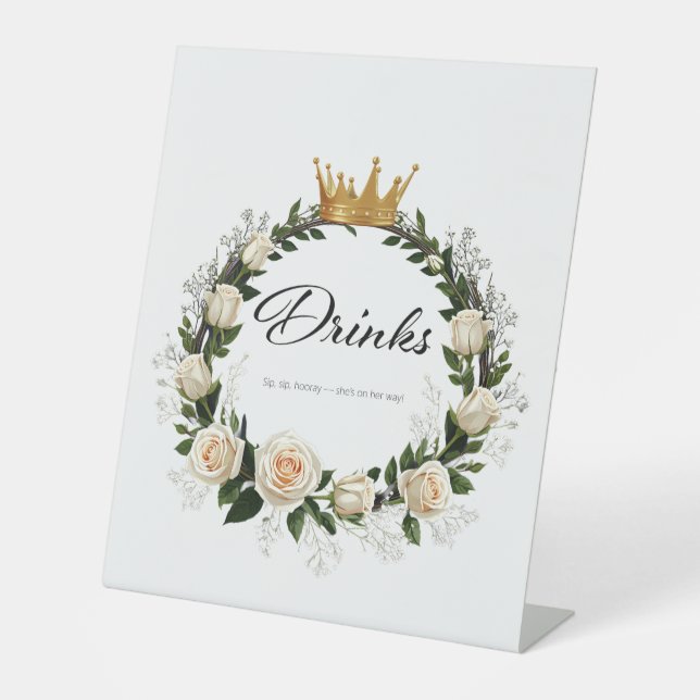 White Roses & Baby's Atem Drinks Sockelschild (Vorderseite)