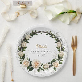 White Roses & Baby's Atem-Lieblinge Pappteller