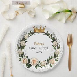 White Roses & Baby's Atem-Lieblinge Pappteller
