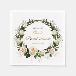 White Roses & Baby's Atem-Lieblinge Serviette