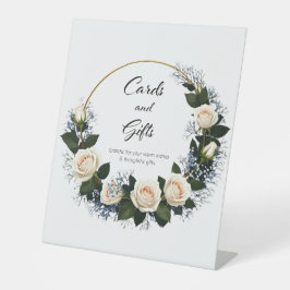 White Roses & Blue Baby's Atem Cards & Geschenke Sockelschild