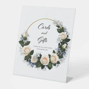 White Roses & Blue Baby's Atem Cards & Geschenke Sockelschild