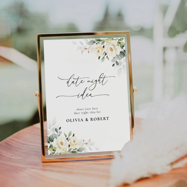 White Roses Brautparty Sockelschild (Von Creator hochgeladen)