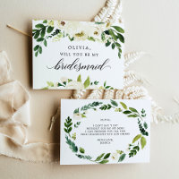 White Roses Bridesmaid Vorschlagskarte