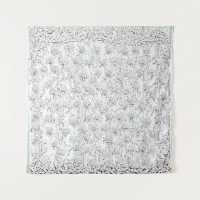 White Roses F Wandteppich (Vorderseite)