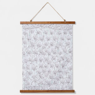 White Roses F Wandteppich Mit Holzrahmen