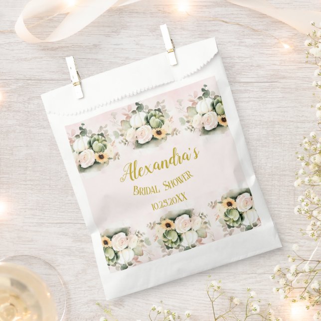 White Roses Fall Pumpkins Geschenktütchen (Ausgeschnitten)