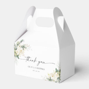 White Roses Floral Baby Duschbox Geschenkschachtel