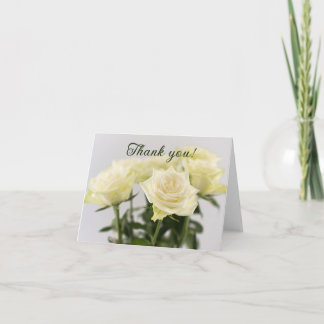 White Roses Floral Bouquet Foto Zeitlos Dankeskarte