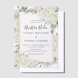 White Roses Floral Nuestra Boda Spanische Hochzeit