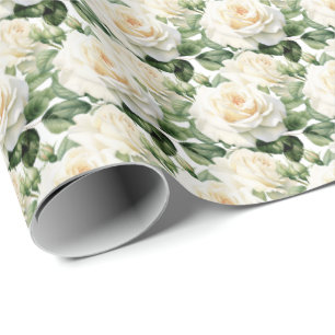 White Roses Geschenkpapier