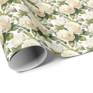 White Roses Geschenkpapier