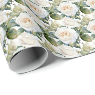 White Roses Geschenkpapier