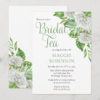White Roses | Greenery Boho Floral Bridal Tea
