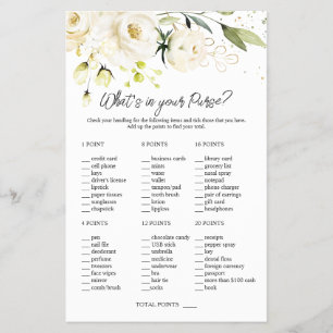 White Roses Greenery Bridal Was ist in Ihrer Geldb Flyer