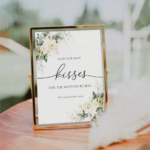 White Roses Guest How many Kisses Sign Sockelschild