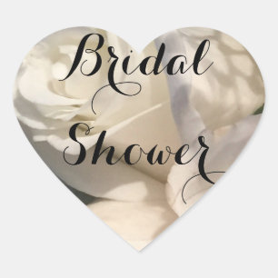 White Roses Herz-Aufkleber