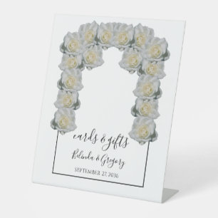 White Roses Hochzeitskarten & Geschenke Sockelschild