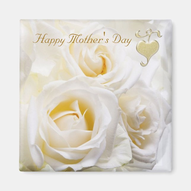 White Roses - Muttertagsmagnet Magnet (Vorne)