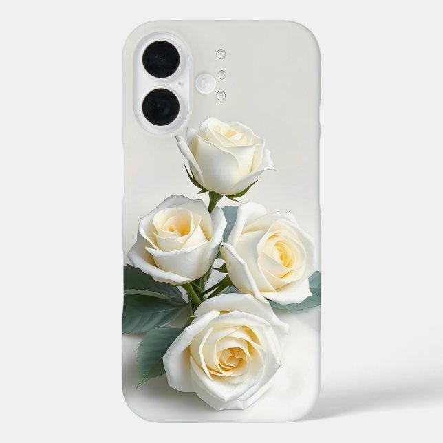 White Roses on Clean White - Case Mate iPhone Case (Rückseite)