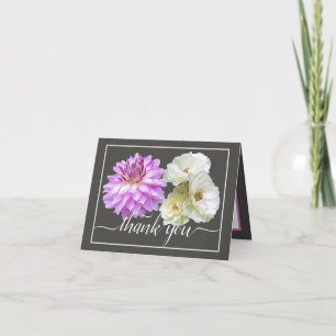 White Roses & Pink Dahlia Floral Bouquet Vielen Da Karte