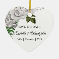 White Roses und Ferns Wedding speichern das Datum