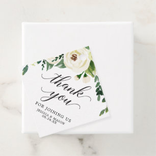White Roses Vielen Dank für Ihre Unterstützung Tag Geschenkanhänger