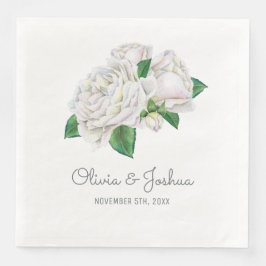 White Roses Wedding Serviette