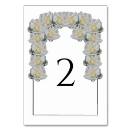 White Roses Wedding Tischnummer Card