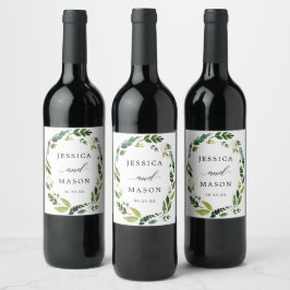 White Roses Wedine Wine Bottle Labels Weinetikett