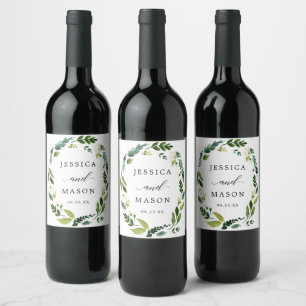 White Roses Wedine Wine Bottle Labels Weinetikett