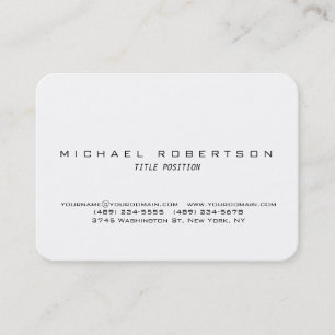 White Round Corner Minimalistische Chubby Business Visitenkarte
