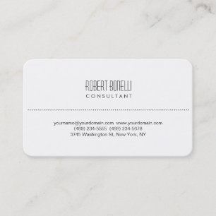 White Rounded Stylish Consultant Business Card Visitenkarte