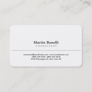 White Roundle Corner Consultant Business Card Visitenkarte