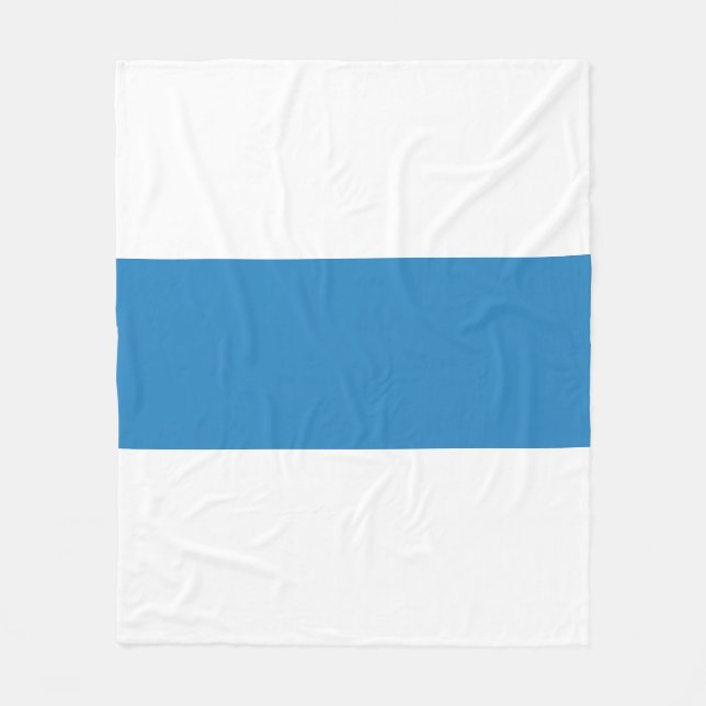 White & Royal Pastel Blue Bar Design Fleecedecke (Vorderseite)
