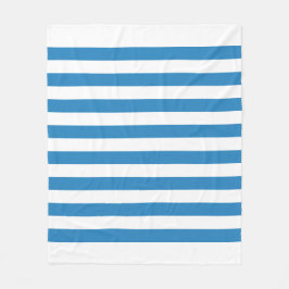 White & Royal Pastel Blue Lines Fleece Blanket