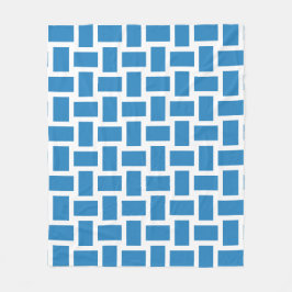 White & Royal Pastel Blue Weave Design Fleecedecke
