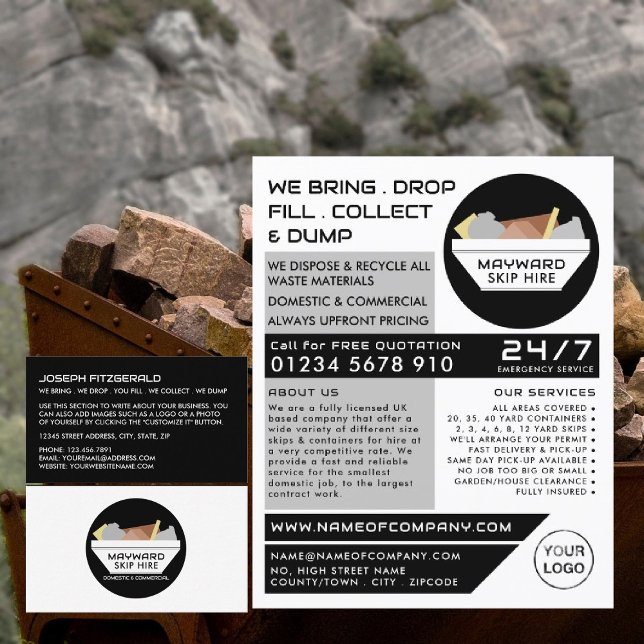 White Rubbish Skip, Skip/Dumpster Company Flyer (Von Creator hochgeladen)