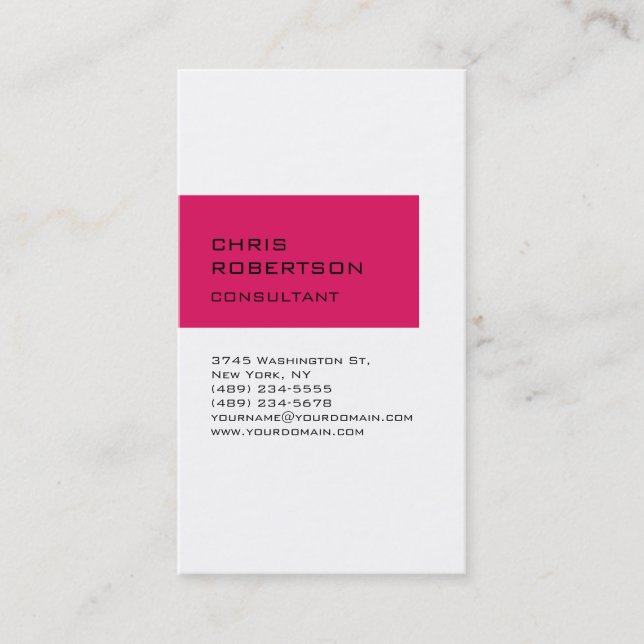 White Ruby Red Attractive Charming Business Card Visitenkarte (Vorderseite)