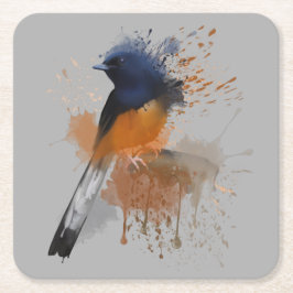 White Rumped Shama Bird Rechteckiger Pappuntersetzer