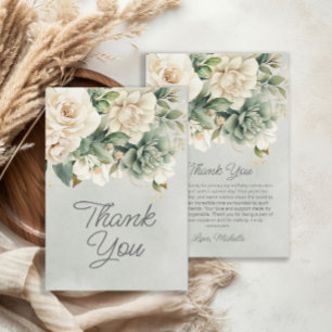 White Sage Green Floral Gold Geburtstag Vielen Dan Dankeskarte