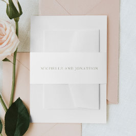 White Sage Green Moderne Kalligrafie Hochzeit Einladungsbanderole